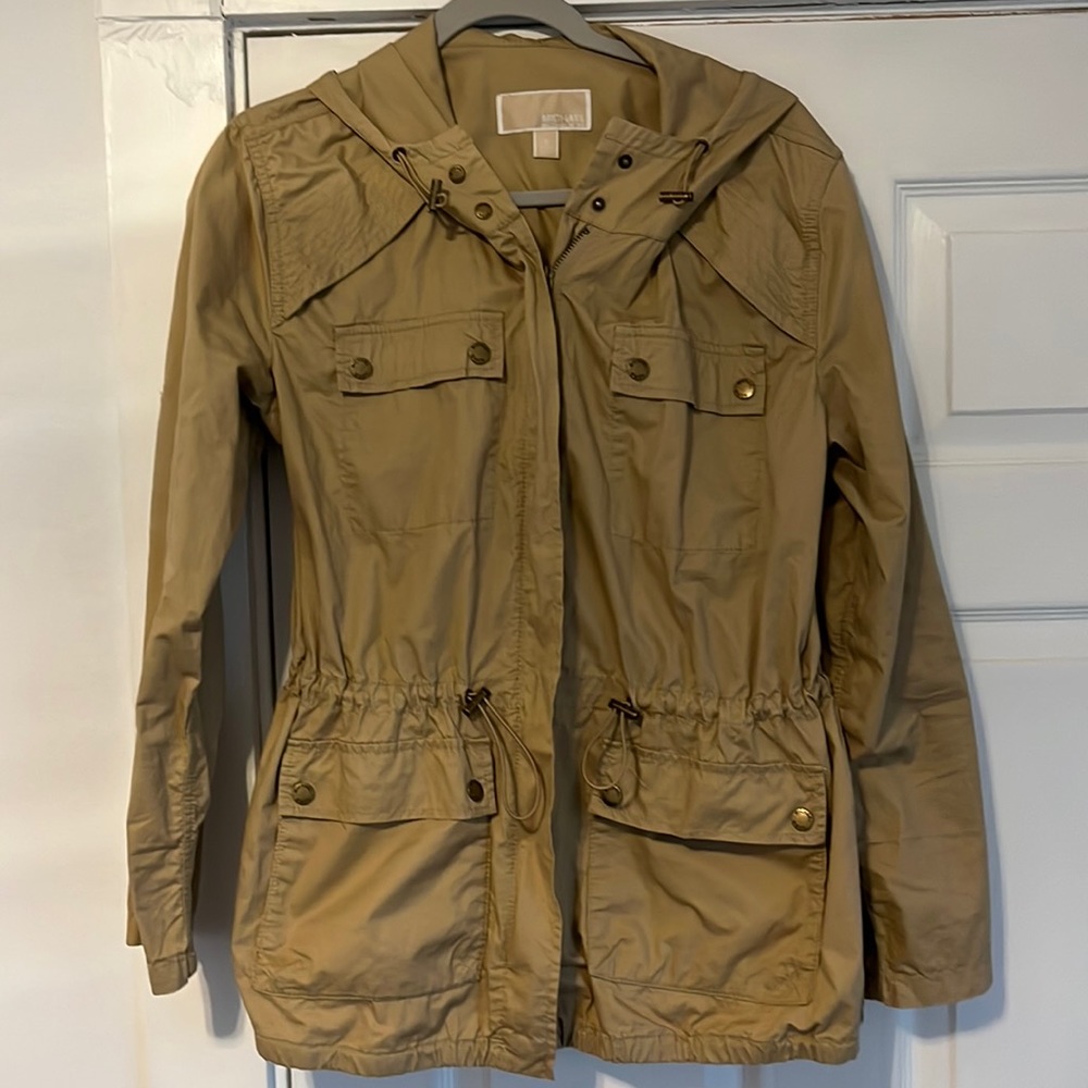 Cute Michael Kors hooded rain trench coat jacket with hood small